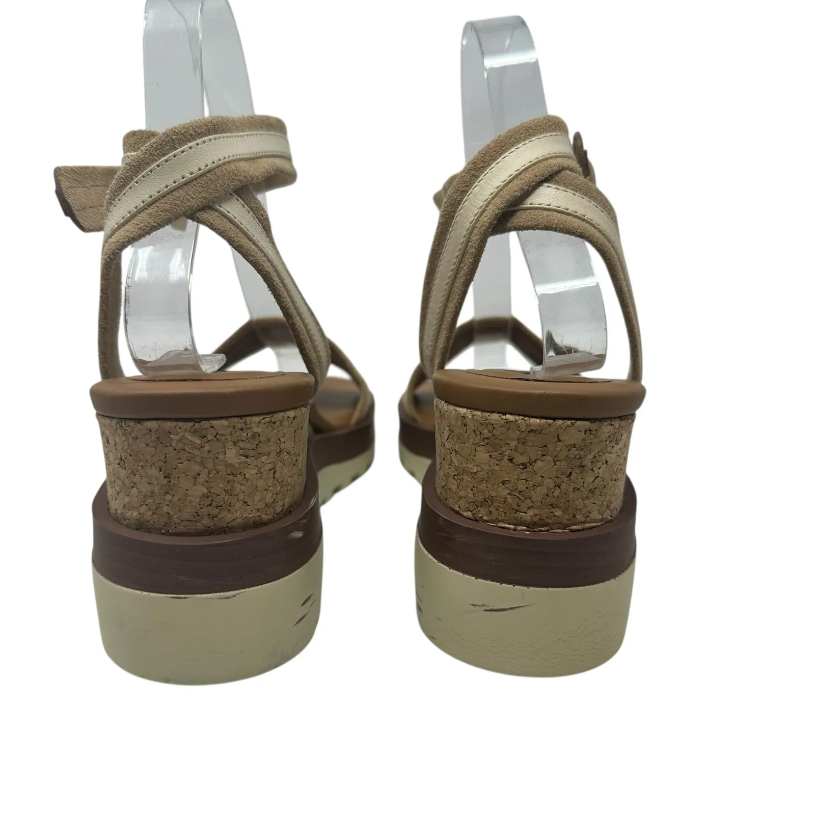 See by Chloe Robin Platform Wedge Sandals Leather Cream Tan Size 37 US 7 - Image 9