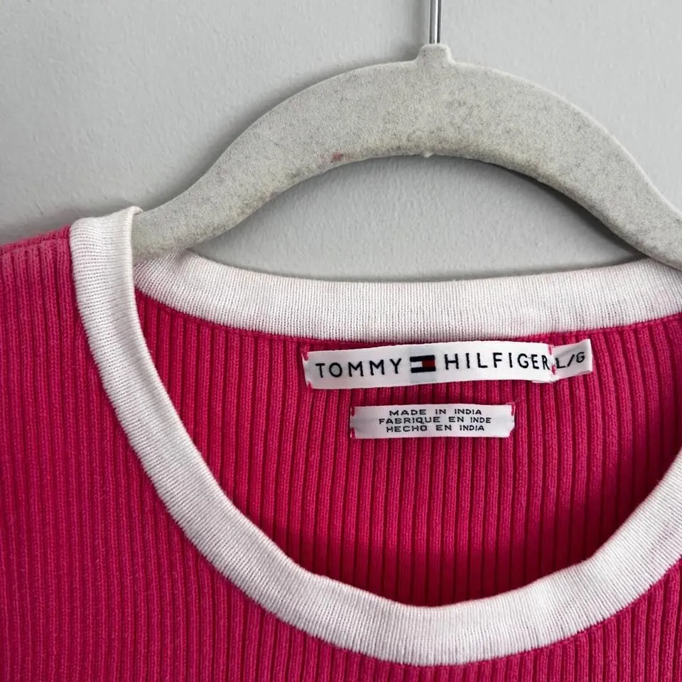 PINK TOMMY HILFIGER RIBBED SWEATER‎ TANK TOP - Image 7