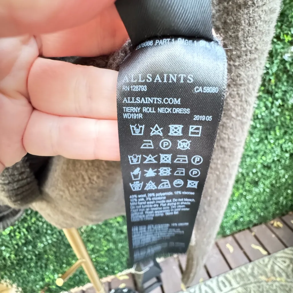 Allsaints Tierny roll neck turtleneck pullover sweater top wool yak size small - Image 10