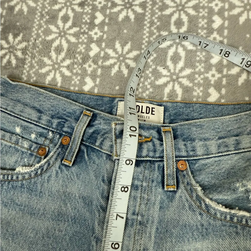 Agolde Parker Vintage Cut Off Short in Swapmeet Blue‎ Wash Distressed Size 24 - Image 9