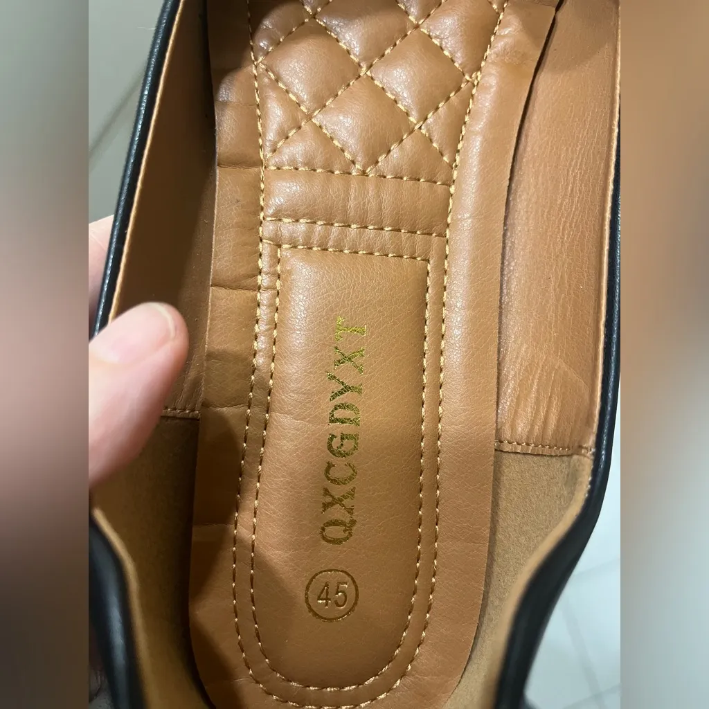 Black Flats Shoes Women Rhinestone Square Fashion Ballet Size UK 45, US 11 - Image 2