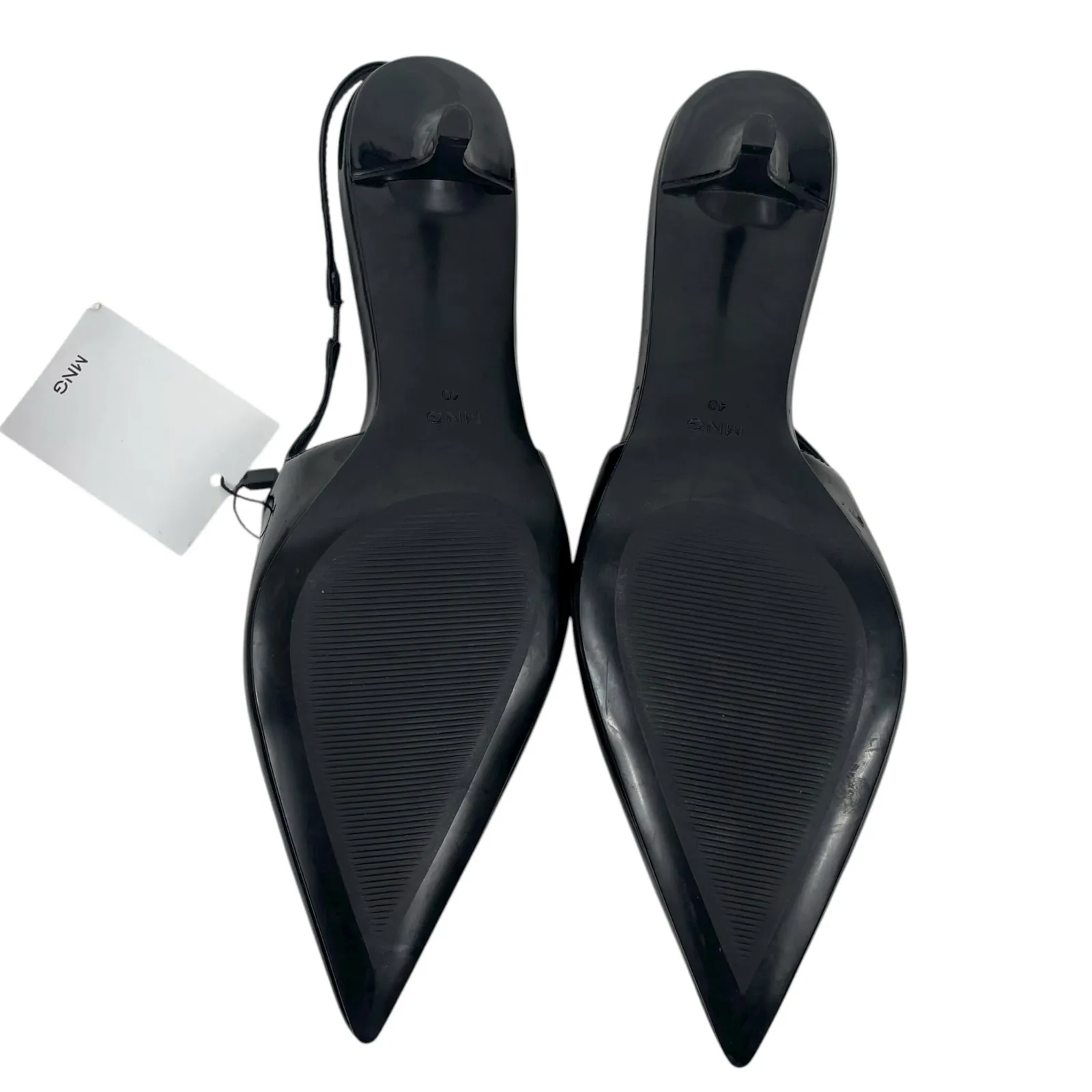 Mango  Pointed Toe Kitten Heel Slingback Pump Link Strap Size 40/ 9 - Image 10