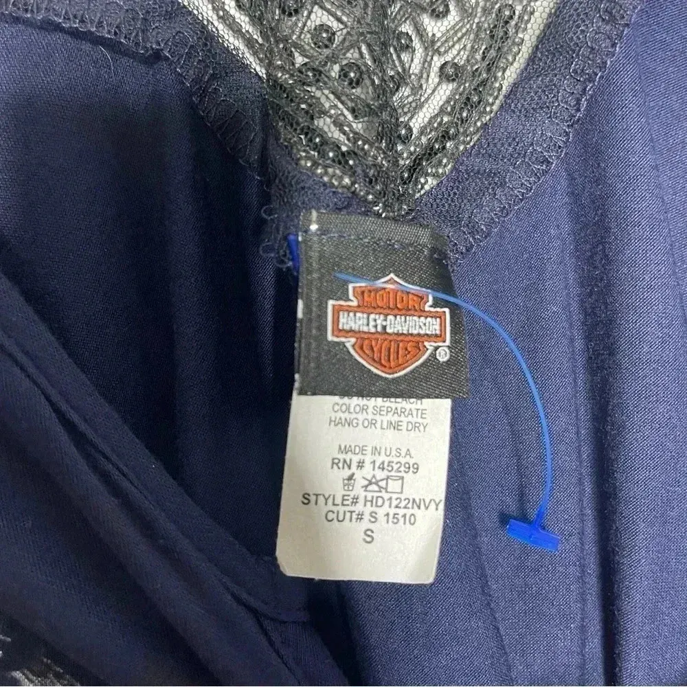 Harley Davidson Beaded V Neck Blouse Size Small - Image 3