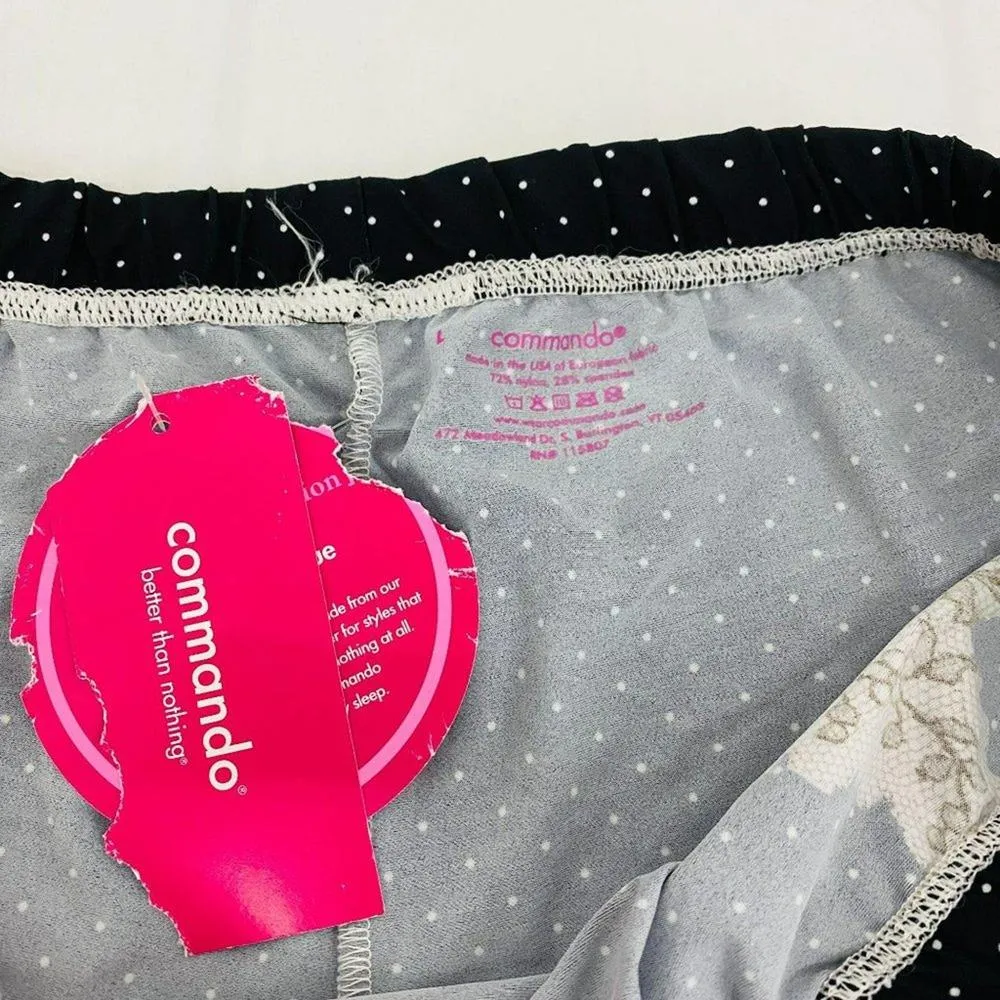 Commando Antique Lace Print Boxer Short Cream Black Size Large - Image 3