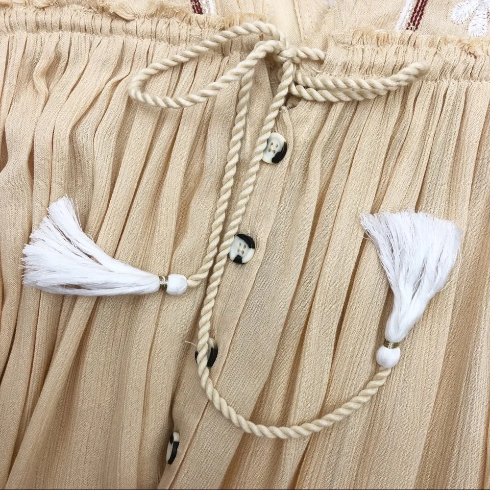 Free People Bali Will Wait For You Midi Dress: Natural Boho Prairie Cottagecore - Image 6