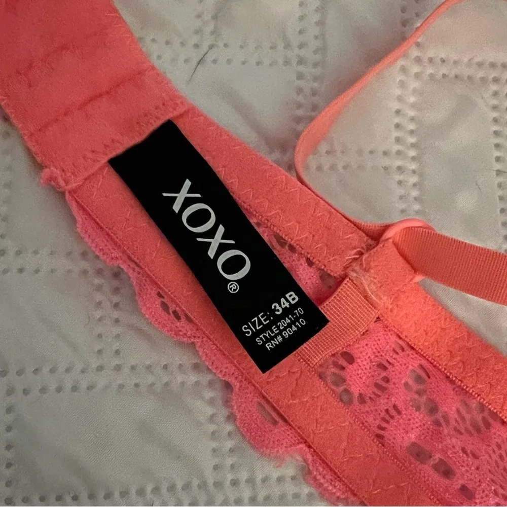 Neon Pink Push Up Lace Bra - Image 5