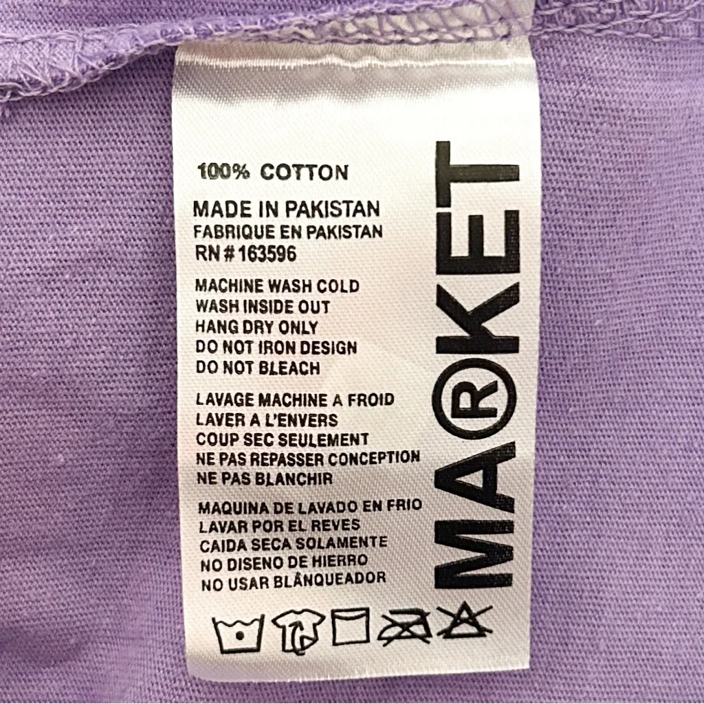 Market Purple Breathwork Mushroom Flower Print Short Sleeve T Shirt NWT Small - Image 8