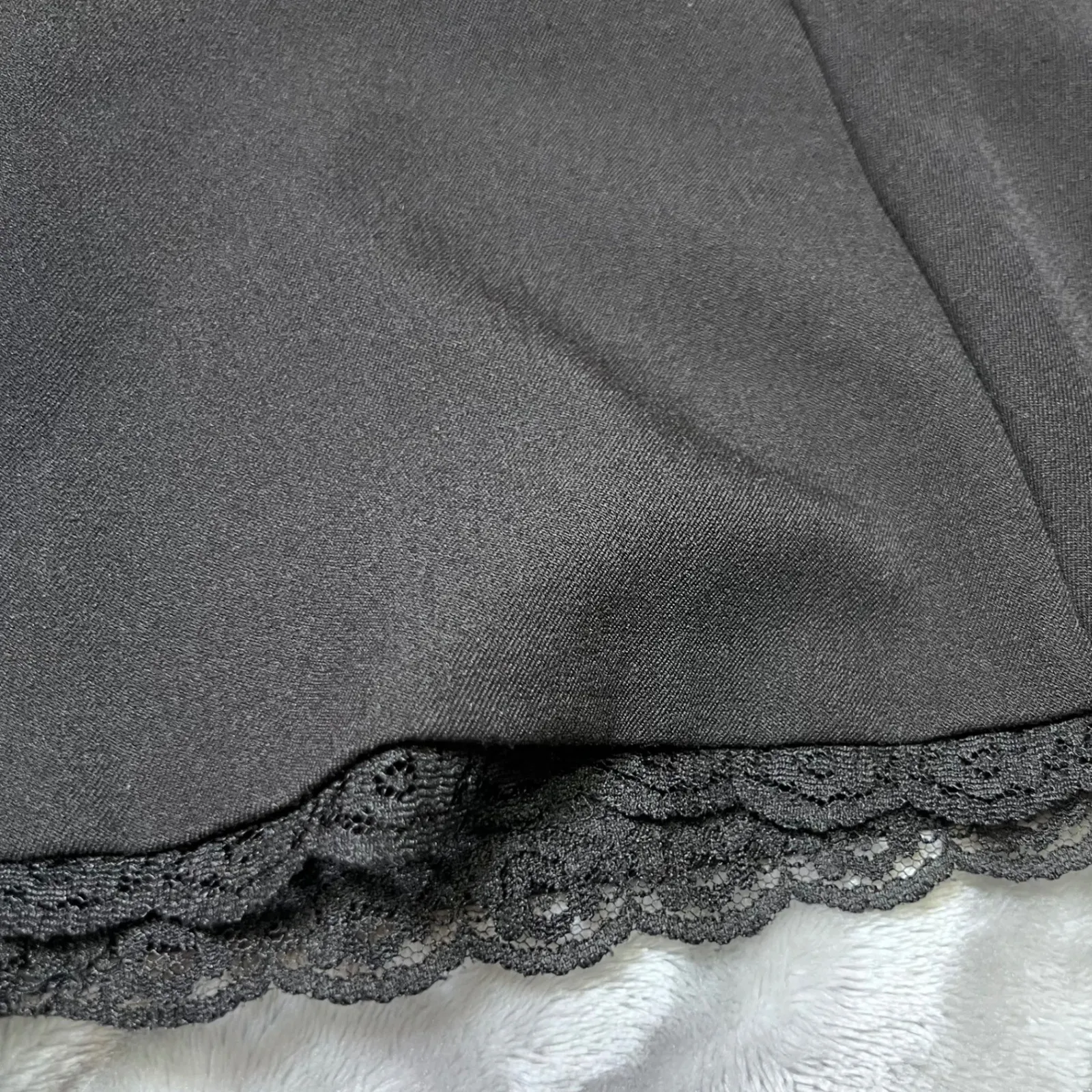 George Stretch Lace Trim Skirt Womens 10 Black Midi Career A Line Modest - Image 6