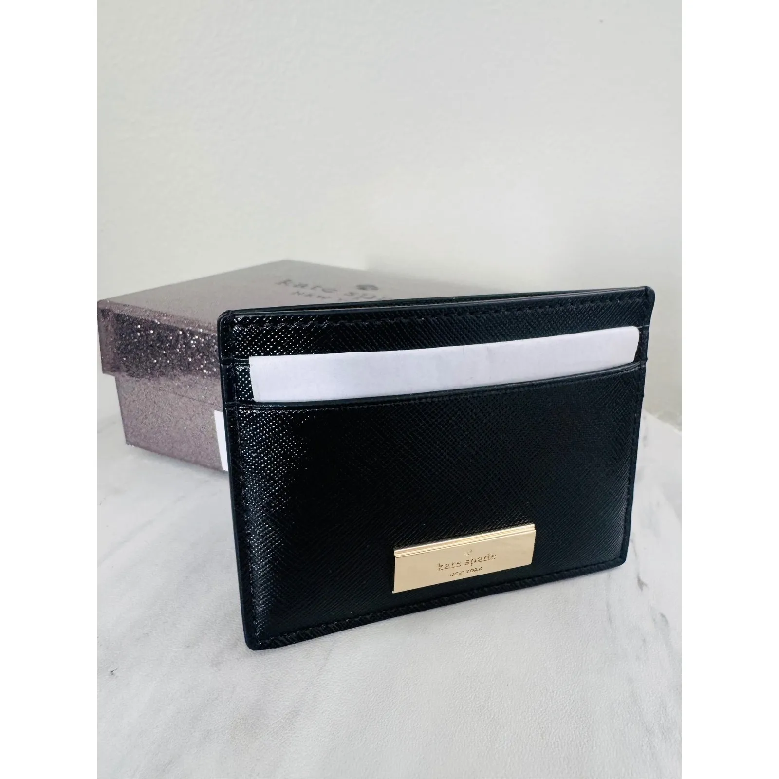 Kate Spade Kenzie Card Case, Slim Chic, Designer, Black Leather, NWT - Image 10