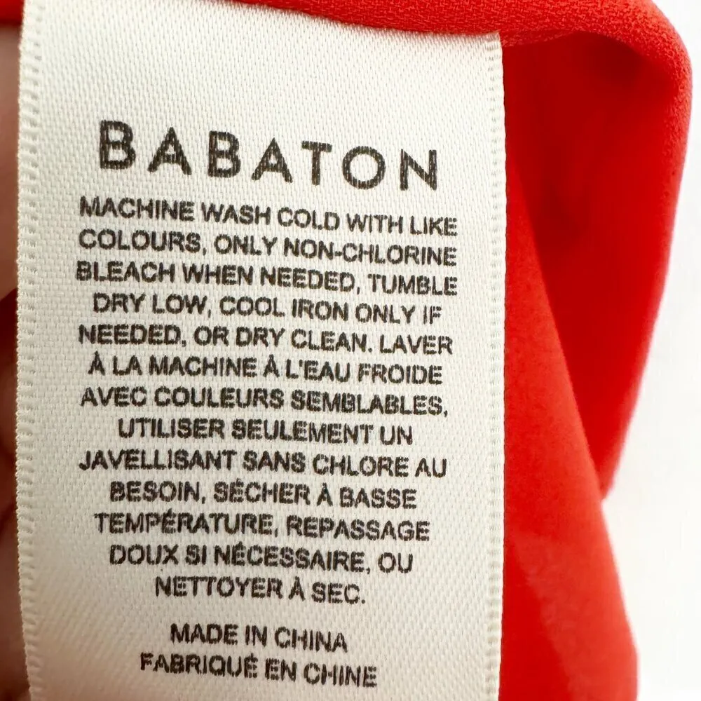 Babaton Red Wallace V-Neck Wrap‎ Dress Aritzia Holiday Party Cocktail Size Small - Image 7