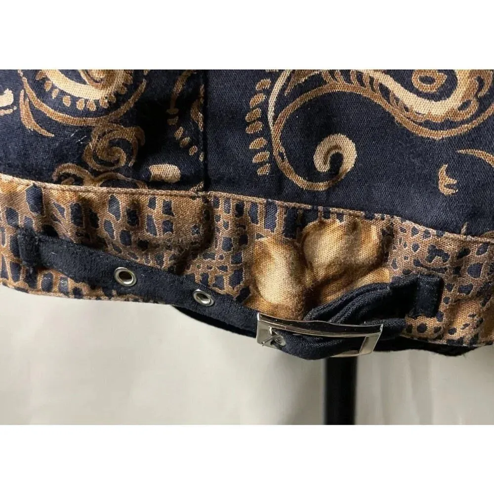 Coldwater Creek Black Brown Floral Paisley Jacket Button Up See Measurements M/L - Image 4