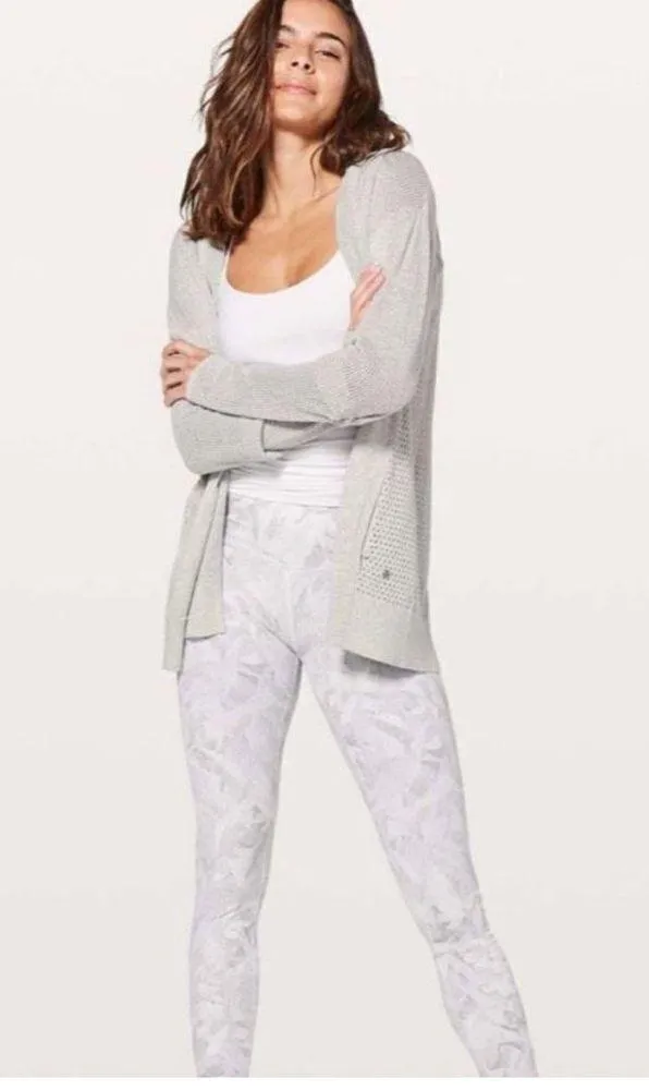 Lululemon Still Movements Open Back Hooded Knit Sweater Gray Size 2 - Image 2