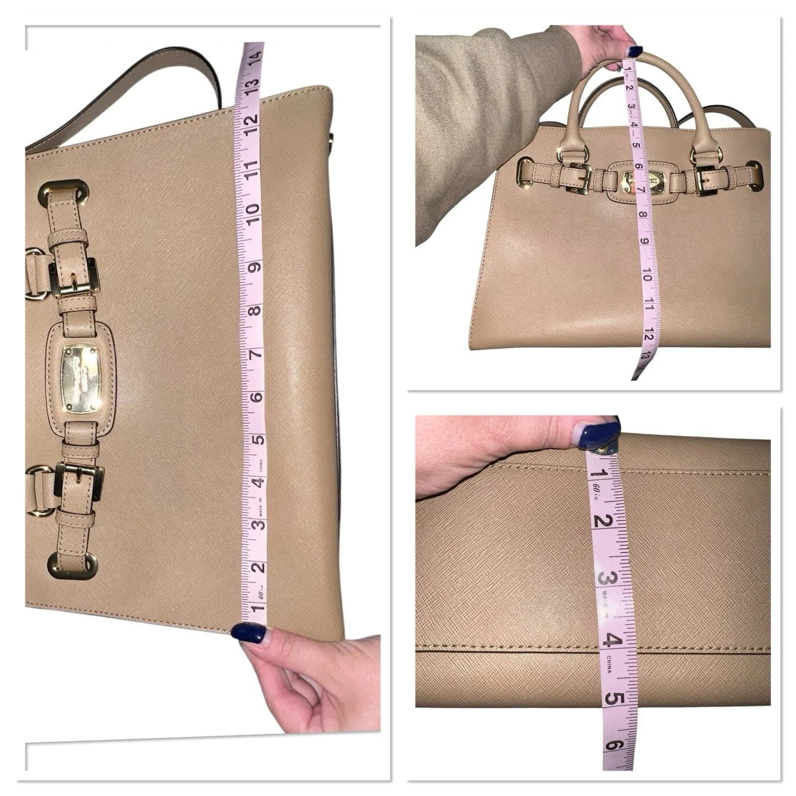 Michael Kors Saffiano Leather Hamilton East West Dark Khaki Satchel Shoulder bag - Image 12