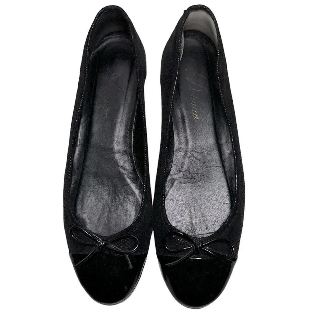 Delman New York Women’s Size 7 Black Metallic Patent Toe Brook Ballet Flats - Image 3