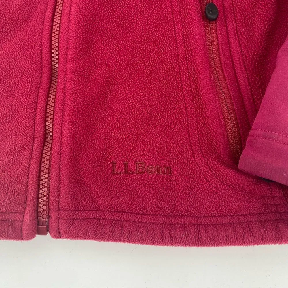 L.L. Bean Fleece full zip Jacket Coat ‎ Size Medium Thinsulate Flex pink Purple - Image 3