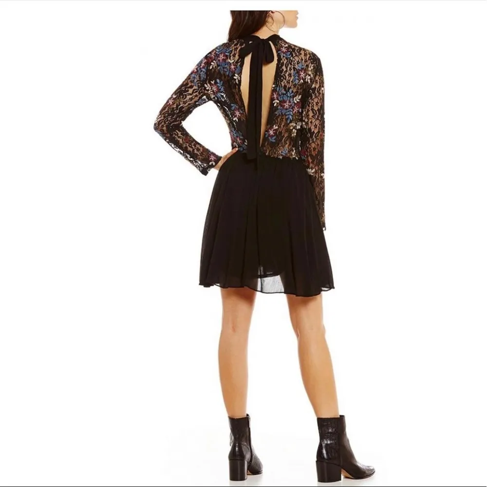 Chelsea & Violet Embroidered Lace Open Back Dress - Image 3