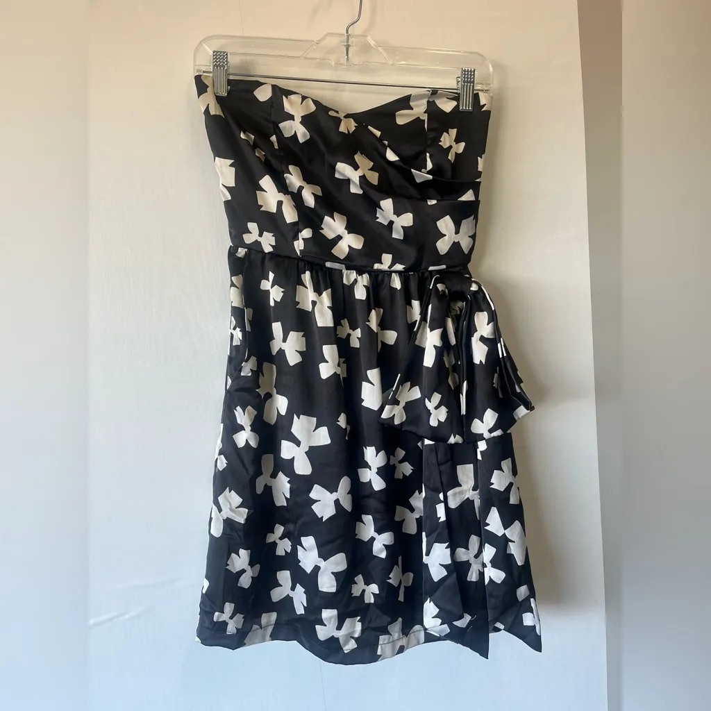 Judith March Strapless Black/White Bow Dress Size Small - Image 2