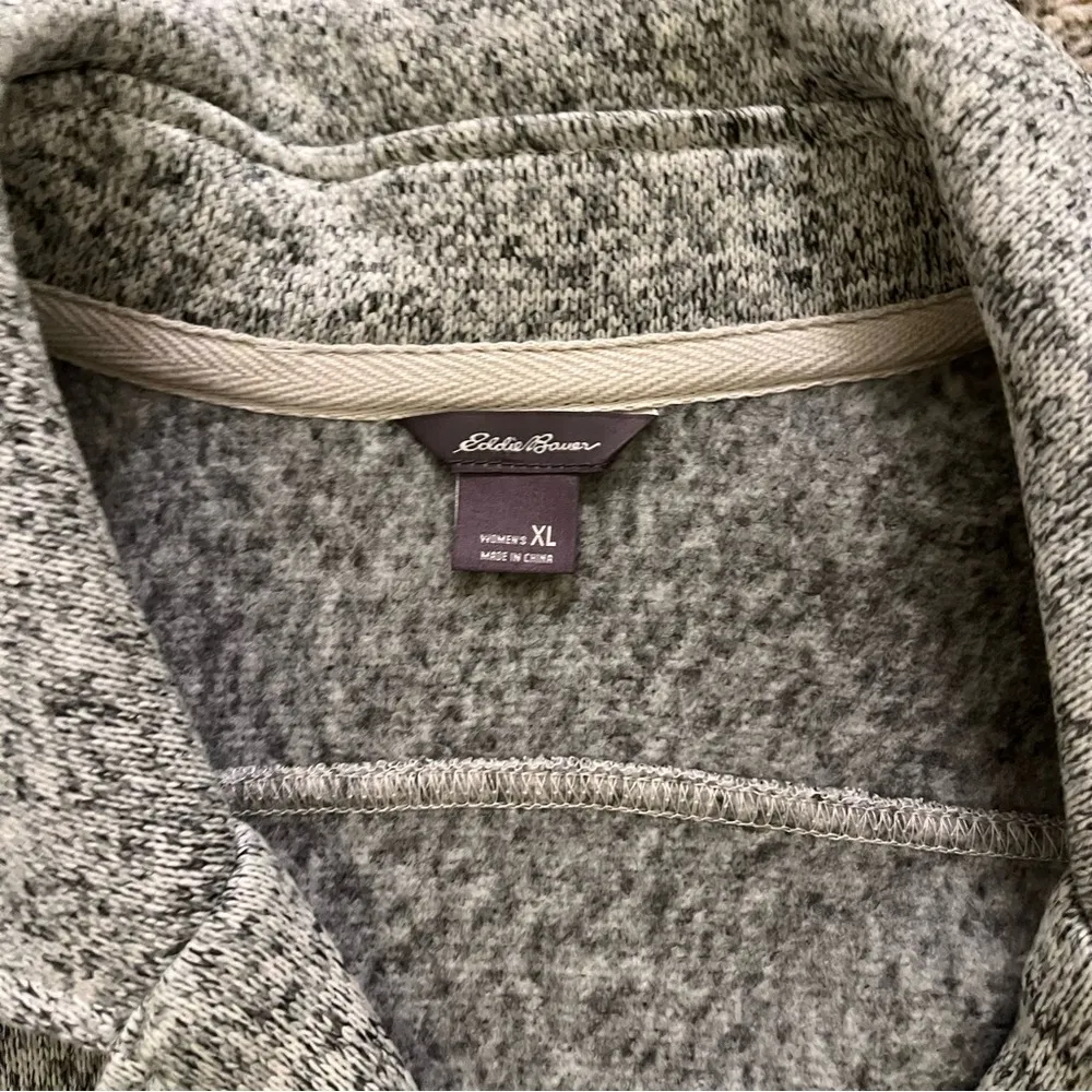 EDDIE BAUER Radiator Peacoat Womens XL Sweater Jacket Pumice Heathered Gray NWT - Image 3