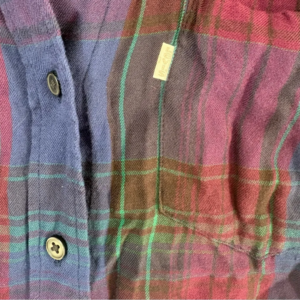 Levi's Casual Plaid Shirt - Blue and Purple boyfriend fit XS - Image 3