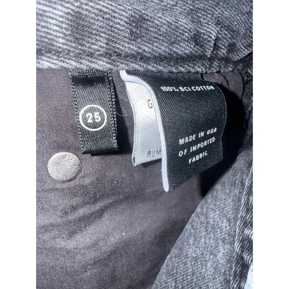 GRLFRND Dee Rumor Has It Washed Black Paperbag Belted High Rise Tapered Jeans 25 - Image 8