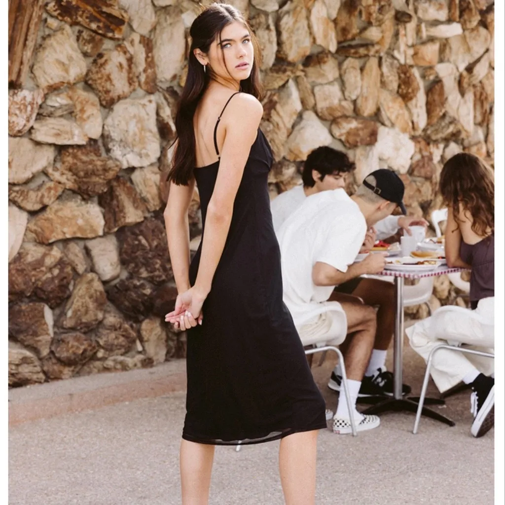 RSQ Womens Emma Mesh Midi Black Dress Size Large Y2K 90style Punk Girl Edgy - Image 2