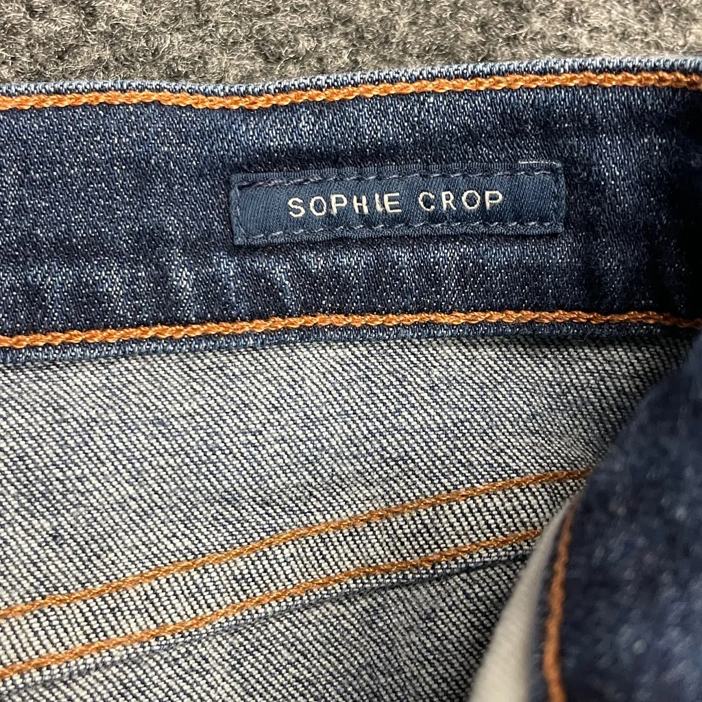 Agolde Sophie Distressed Ripped Blue Jeans Ankle Cropped Denim Holes Worn 32 - Image 4