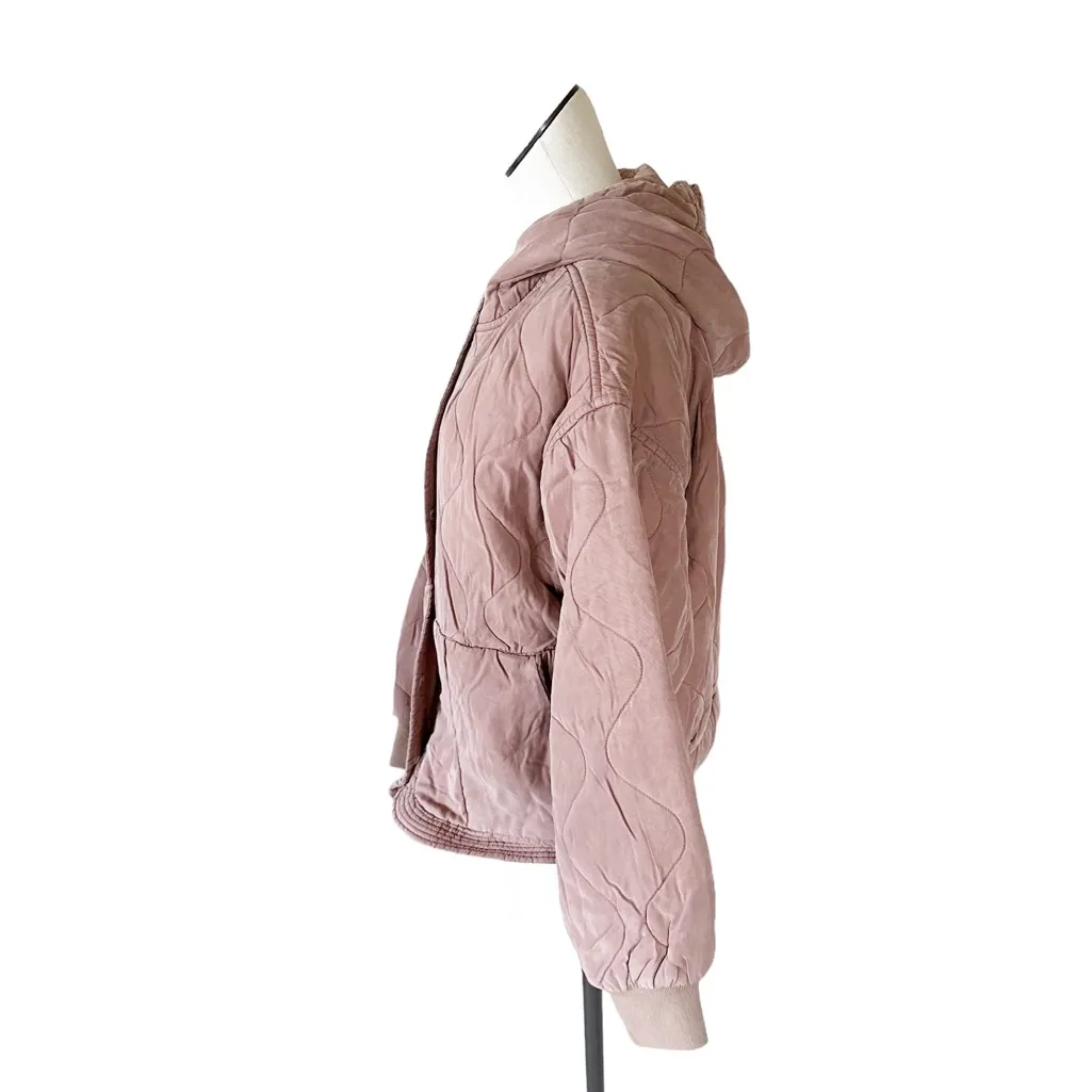 NWT BLANKNYC Quilted Hooded Jacket Mauve Medium Pink - Image 4