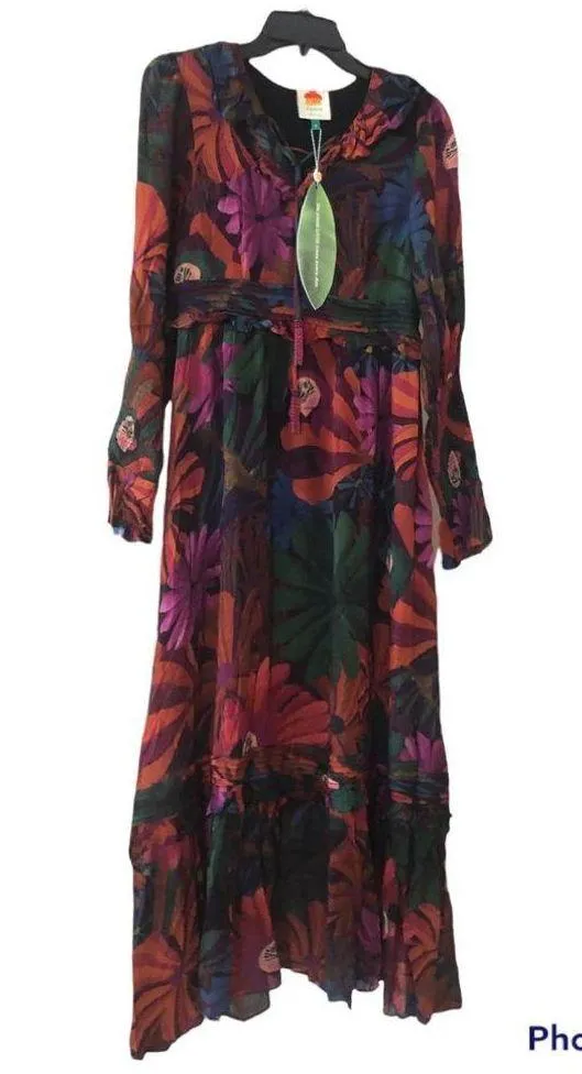 Farm Rio Bird Flowers Long Sleeve Dress - Image 6