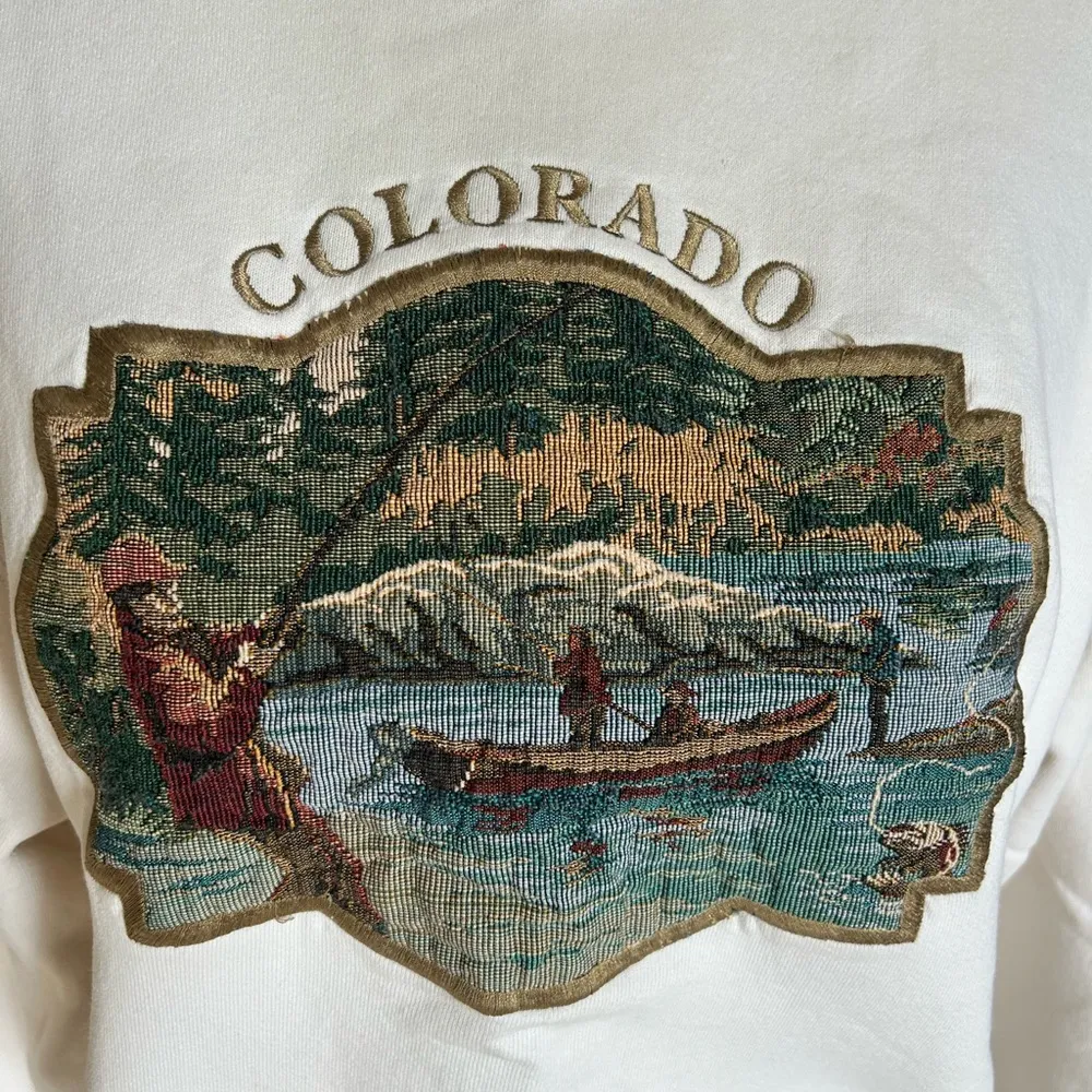 Vintage Colorado tapestry nature crewneck Large Tan - Image 6