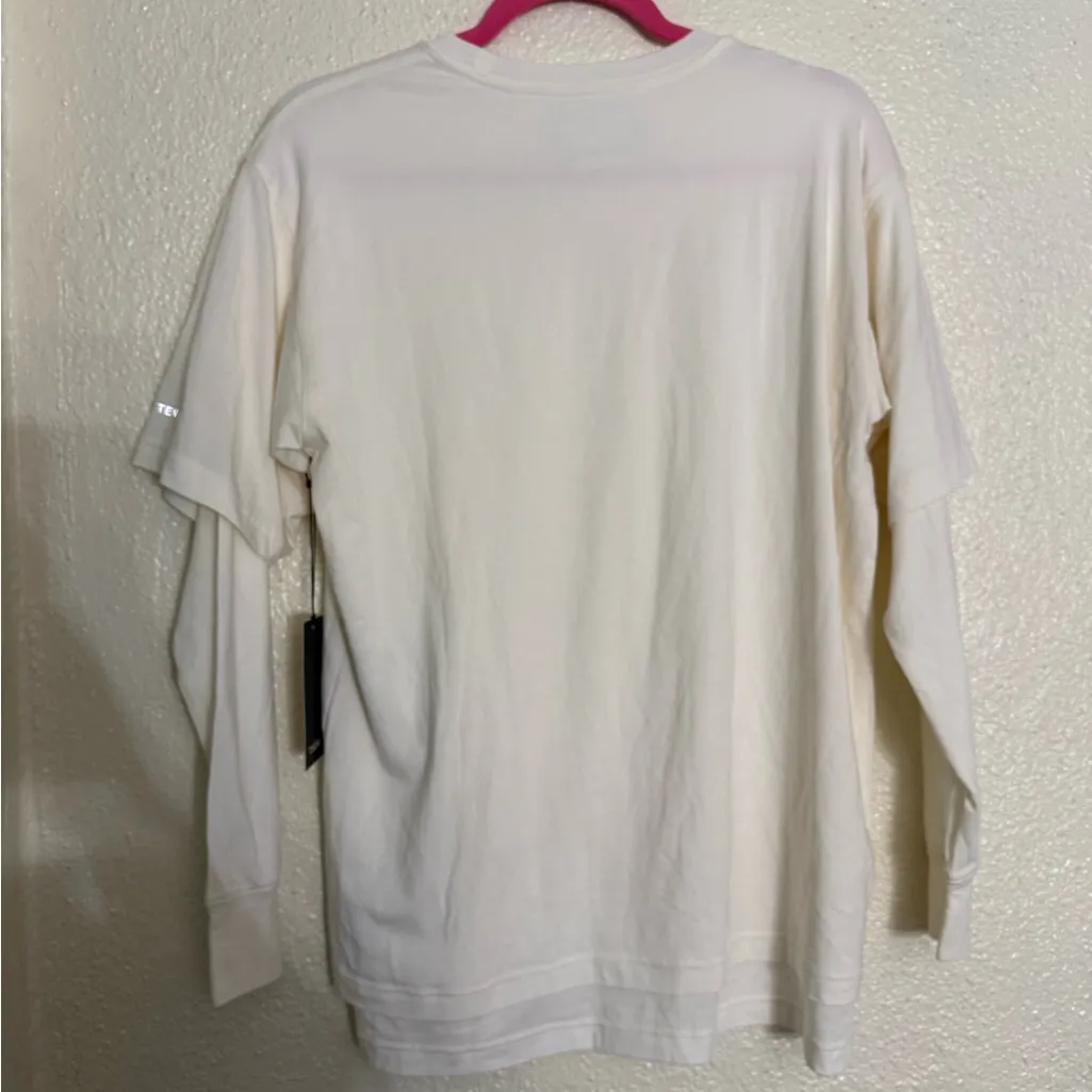 Teńore Layered Long Sleeve Tee cream color size small White - Image 5