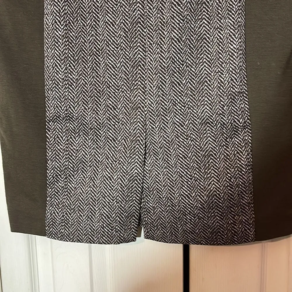 Michael Michael Kors Brown Tweed Pencil Skirt Goldtone Zippered Pockets 10 - Image 10