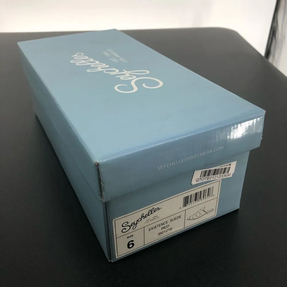 Seychelles Existence Red Suede Basket Weave Flat Mules New in Box - Image 2