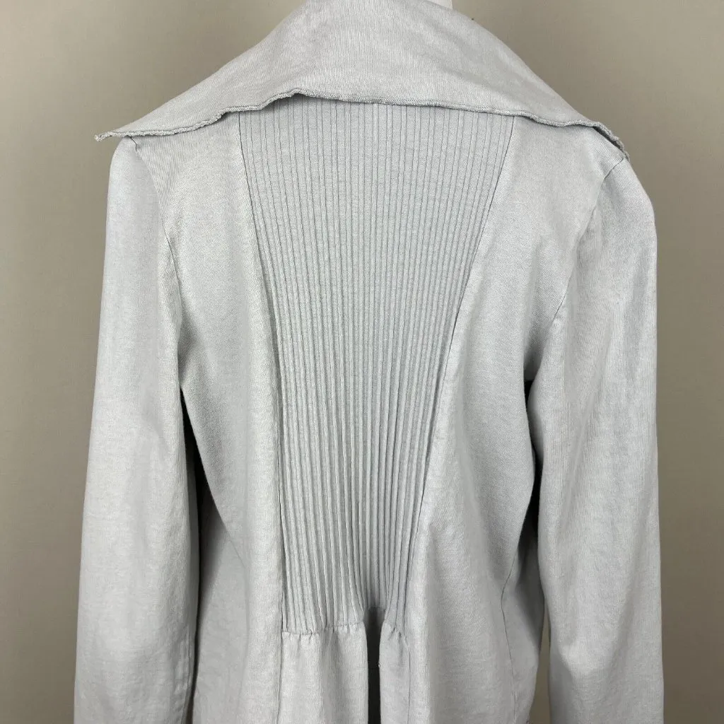 Fenini Cardigan Sweater Jacket Small Gray Button Up Cotton Relaxed Fit Lagenlook - Image 10