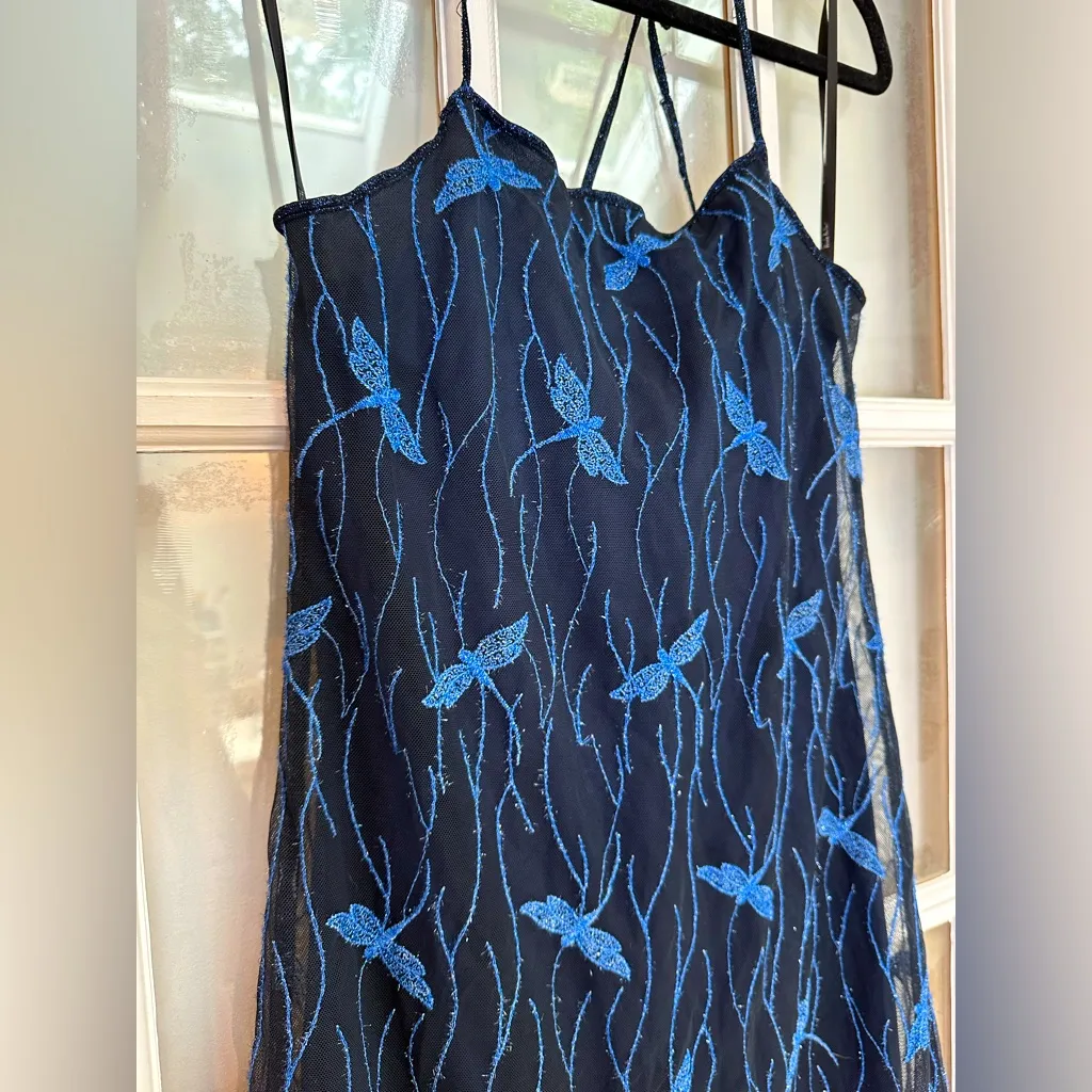 Vintage Nicole Miller Y2K 90’s MidSummer Nights Dream Dragonfly Dress Size 14 - Image 3