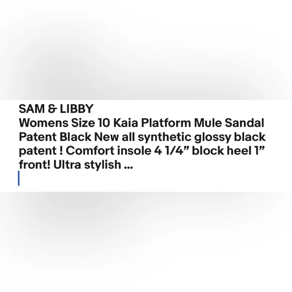 SAM & LIBBY Womens Size 10 Kaia  Platform Mule Sandal Patent Black 4” Heel New - Image 10