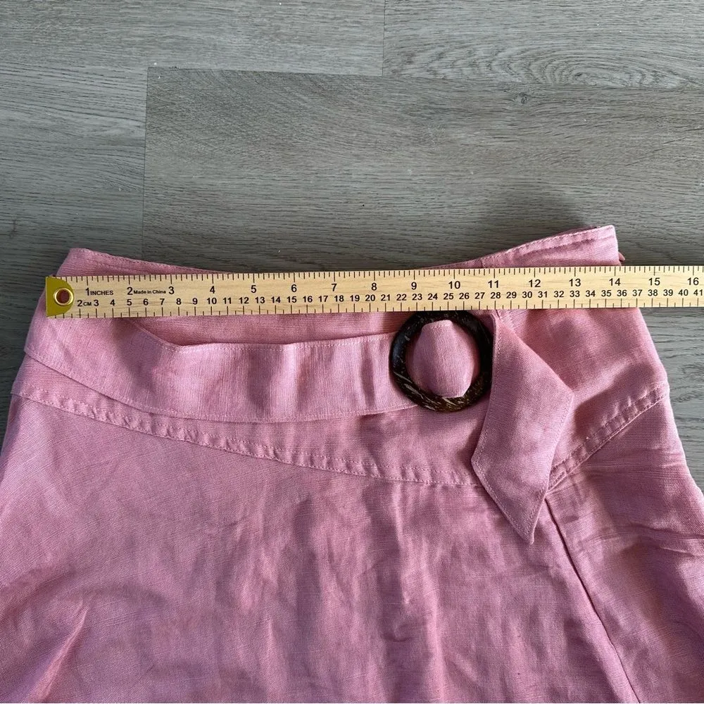 Free People Higher Ground Linen Mini Skirt Women’s Small Pink Flare - Image 7