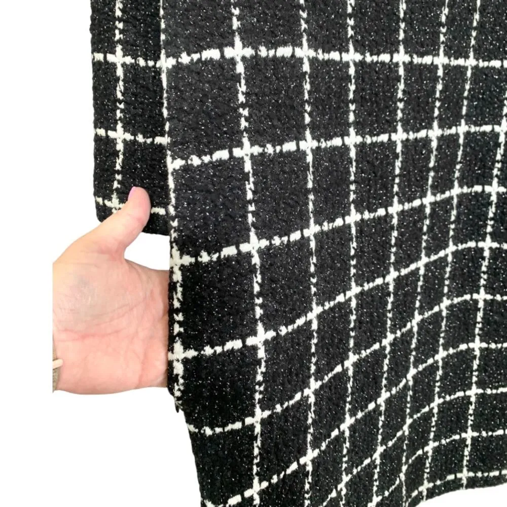 Akris Punto NEW Windowpane Long Sleeve Mock Turtleneck Sheath Sweater Dress - Image 6