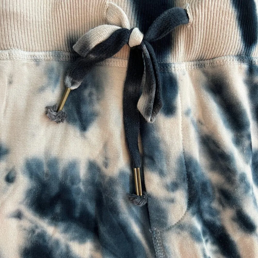 Young Fabulous & Broke Tie Dye Navy & Cream Soft Sweatpants Joggers Size L - Image 6