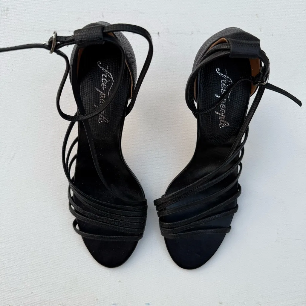 Free People Womens Shoes Heels Black Disco Fever Strappy Size 39 8.5/9 - Image 3
