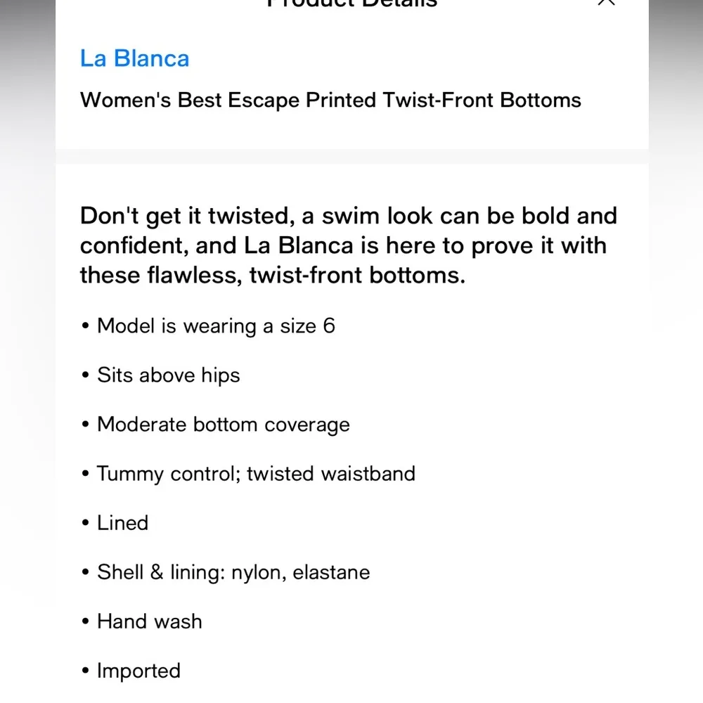 La Blanca $75 Best Escape Printed Twist-Front Bikini swim Bottoms 10 M - Image 5