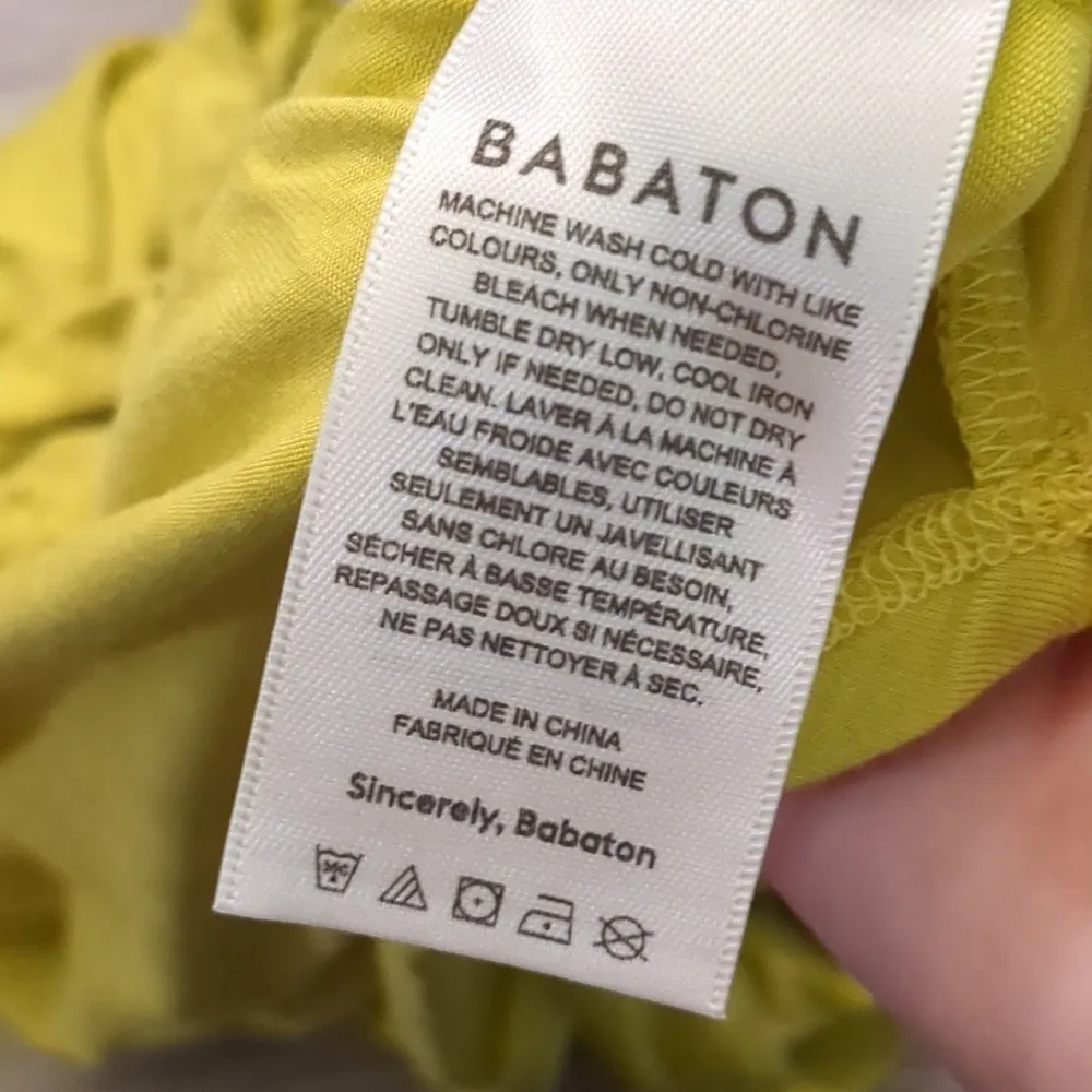 Babaton yellow mock neck tank top size large - Image 4