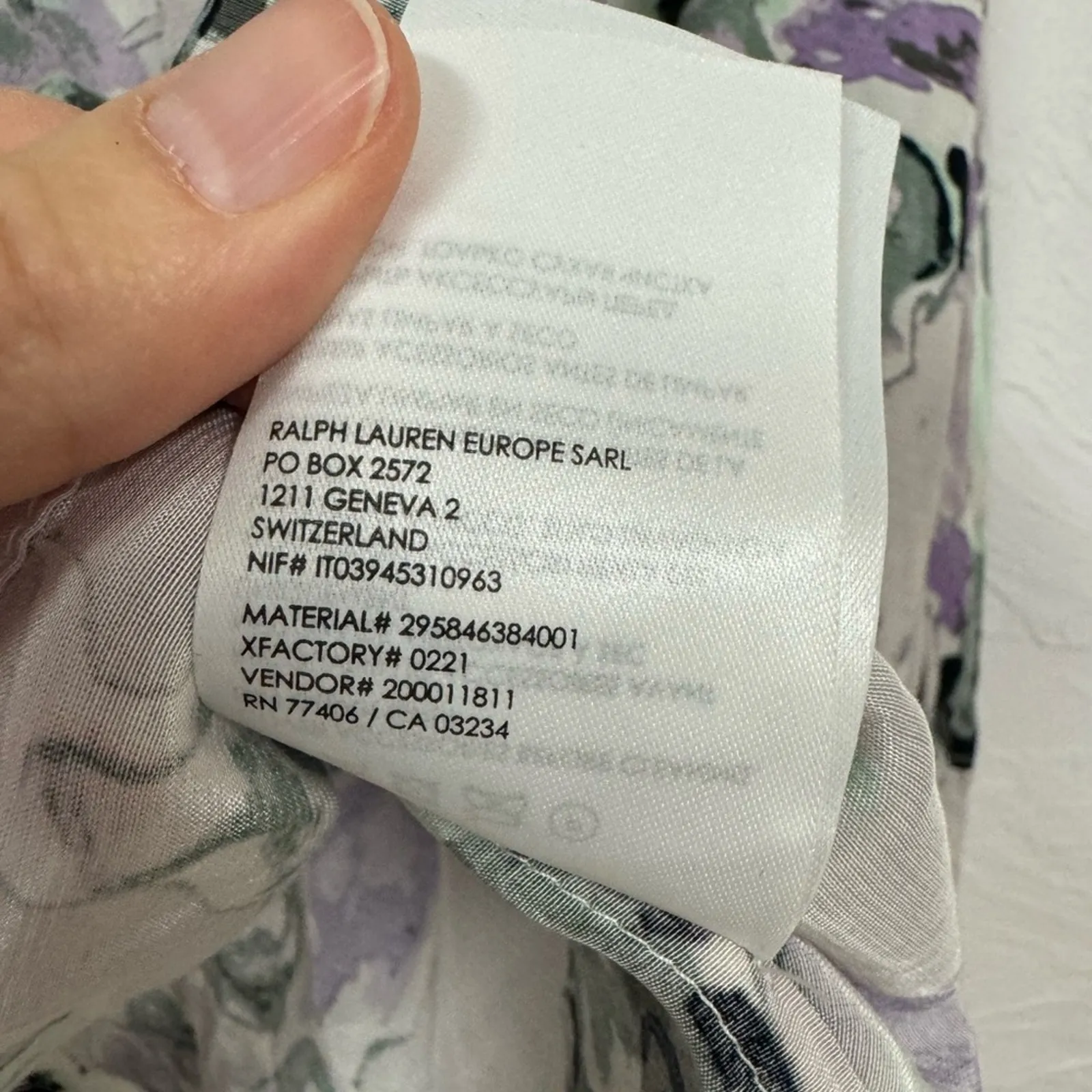 Club Monaco Purple Green Floral Boho Blouse Womens XL Peasant Long Sleeve Shirt - Image 9