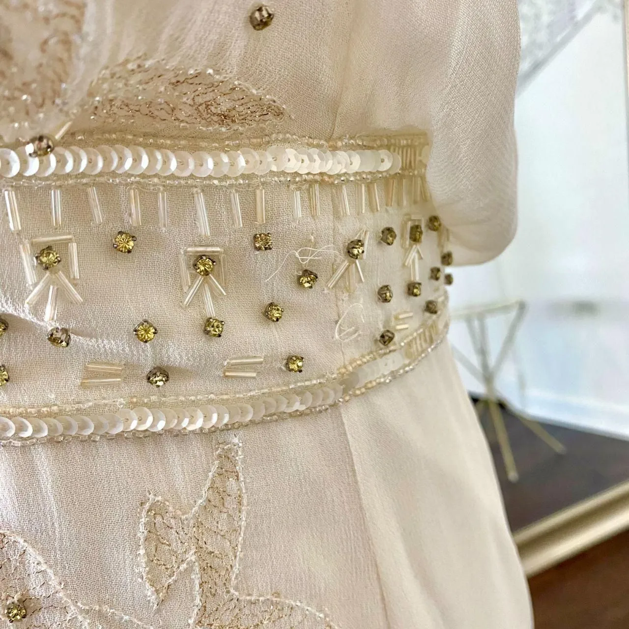 French Connection Broadway Lights Ethereal Beaded Goddess Maxi Formal Dress 2 XS - Image 6