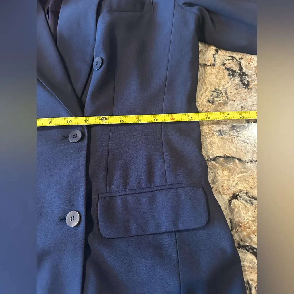 Chaus Double Breasted Blazer Long Suit Jacket Navy Blue Womens Size 10 New - Image 8