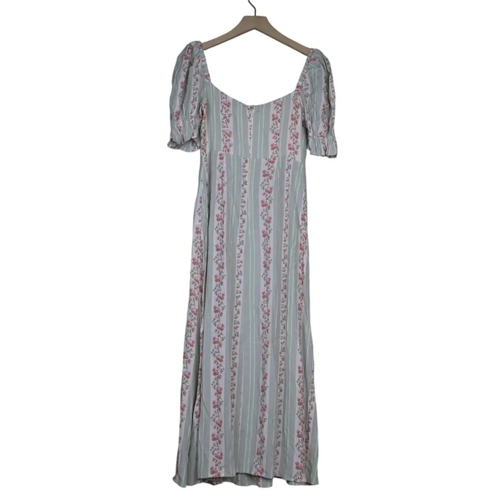 We Wore What Womens 2 Puff Sleeve Midi Dress in Rosewood Multi NEW - Image 3