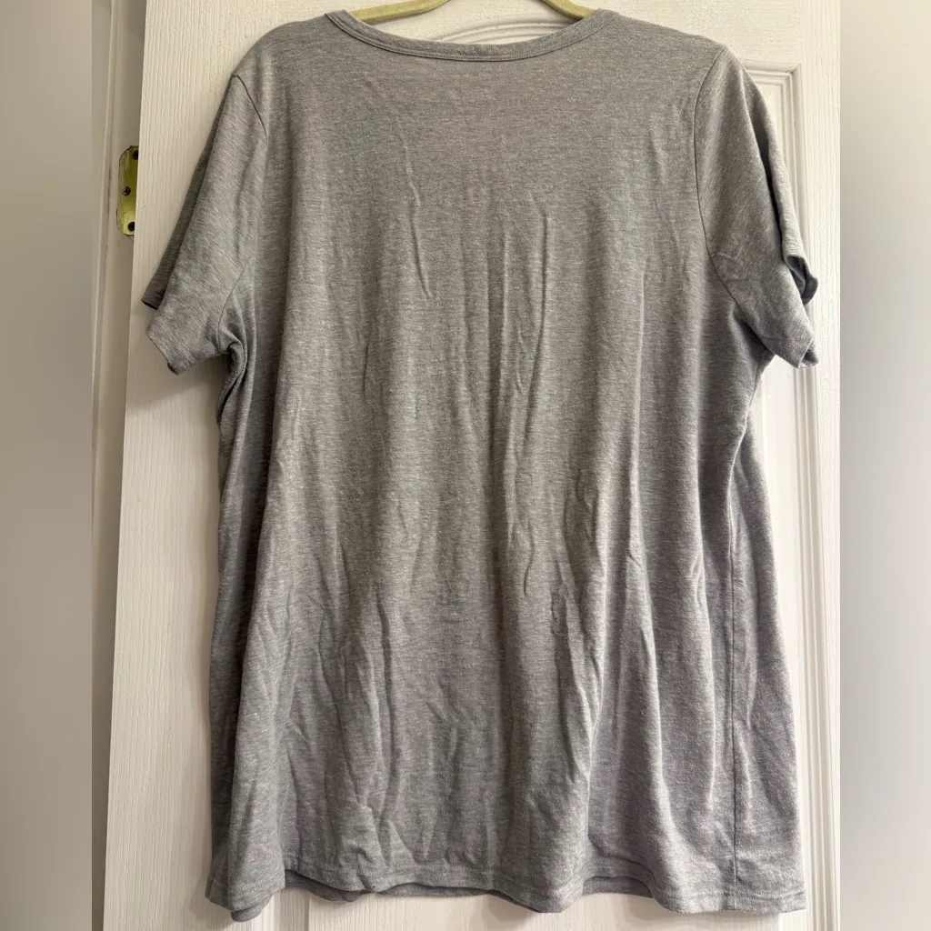 Lane Bryant But First…Pumpkin Spice V-Neck Gray Tee Shirt Top - size 14/16 - Image 5