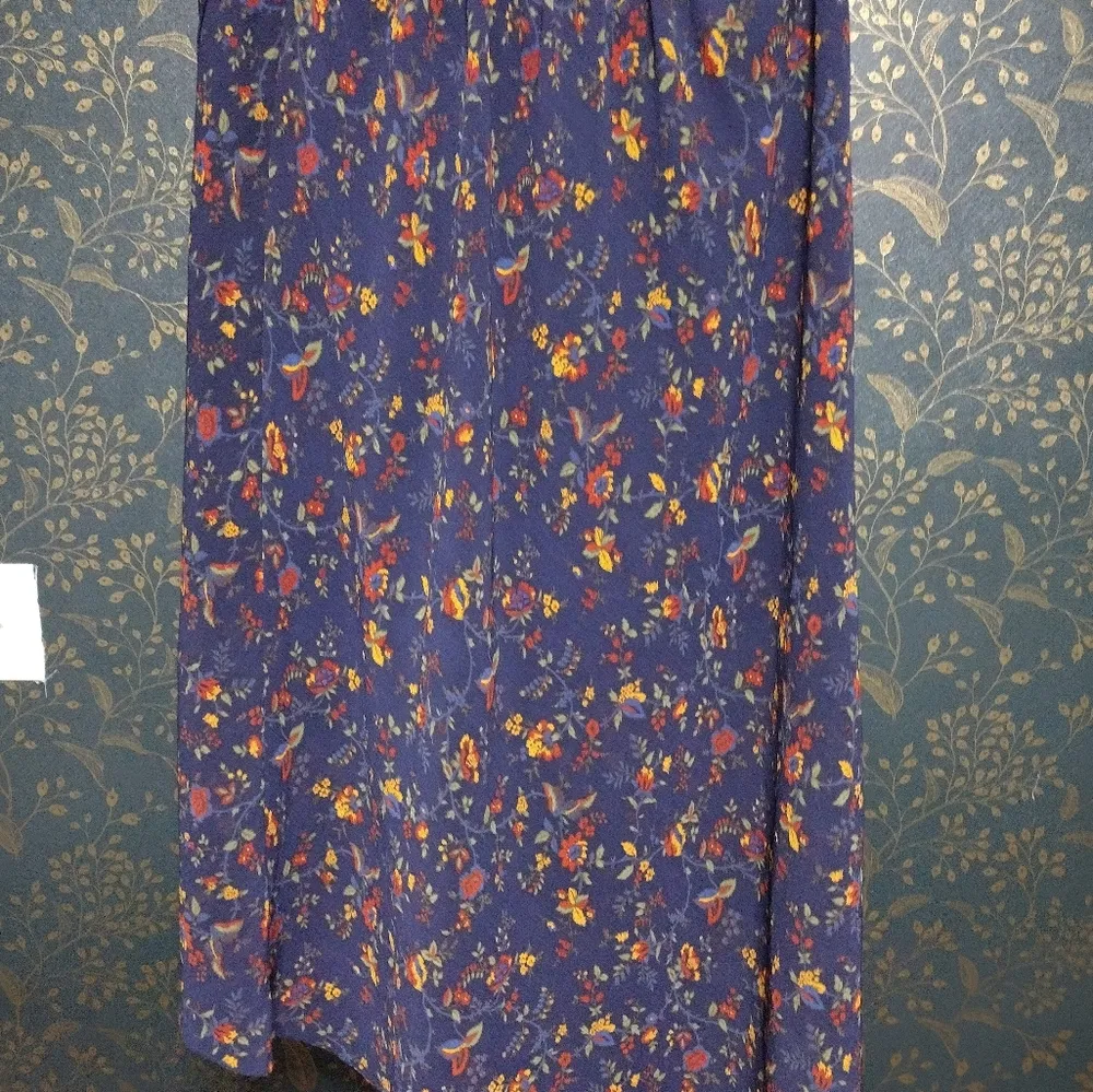Madewell Blue Faux Wrap High low Floral Print Skirt - Image 4