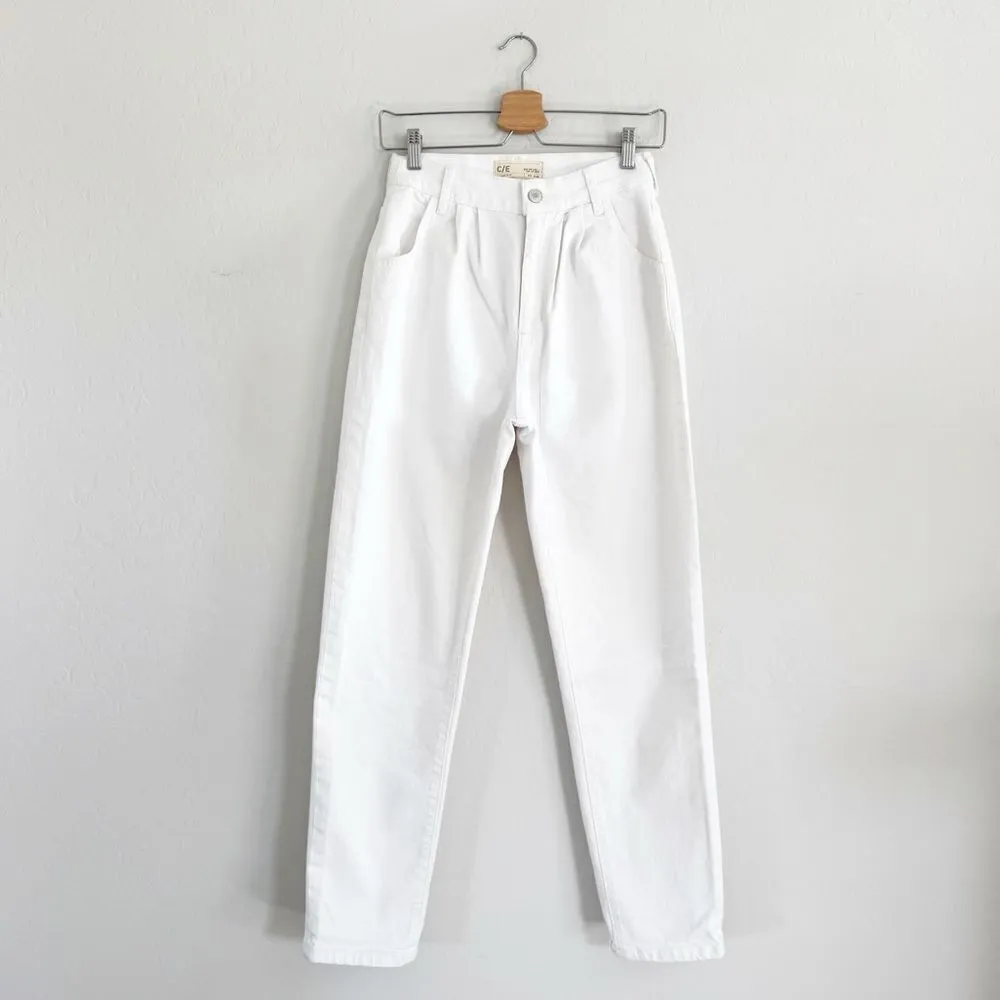 Current / Elliott The Arroyo Ultra High Mom Jean Pleated White Size 26 - Image 3