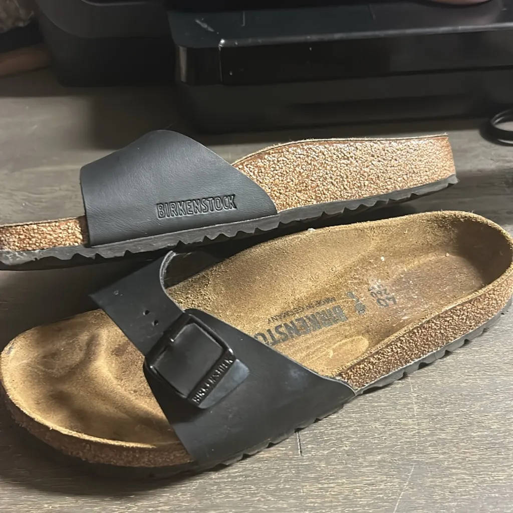 Birkenstock Madrid Unisex‎ Slide Sandal size 40 Black & Tan - Image 6