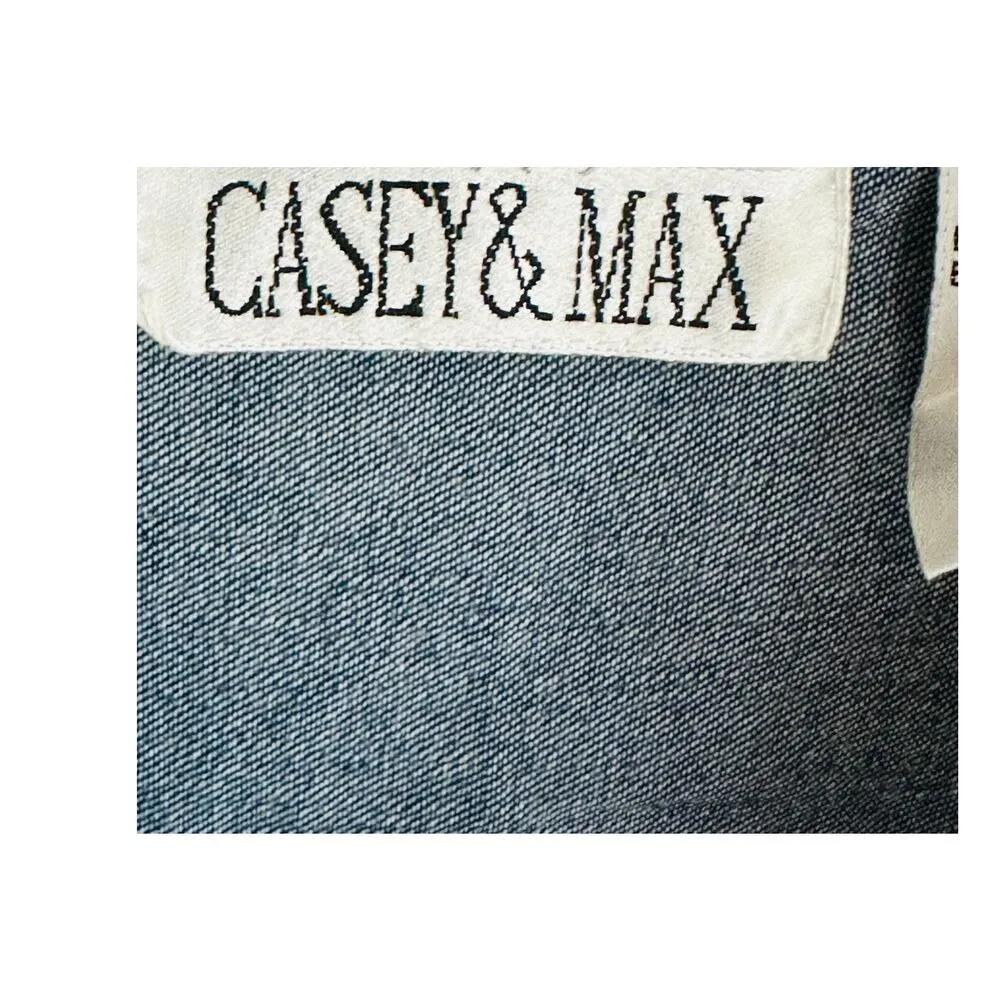 VTG 90s Denim Shirt Dark Wash Cotton Cheerleader Bears Size Large Embroidery Blue - Image 3